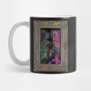 TROPICAL DECO FRAME GOLD PARROTS PRINT ART DESIGN POSTER EXOTIC Mug